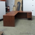 Autumn Maple Single Pedestal L Suite Desk